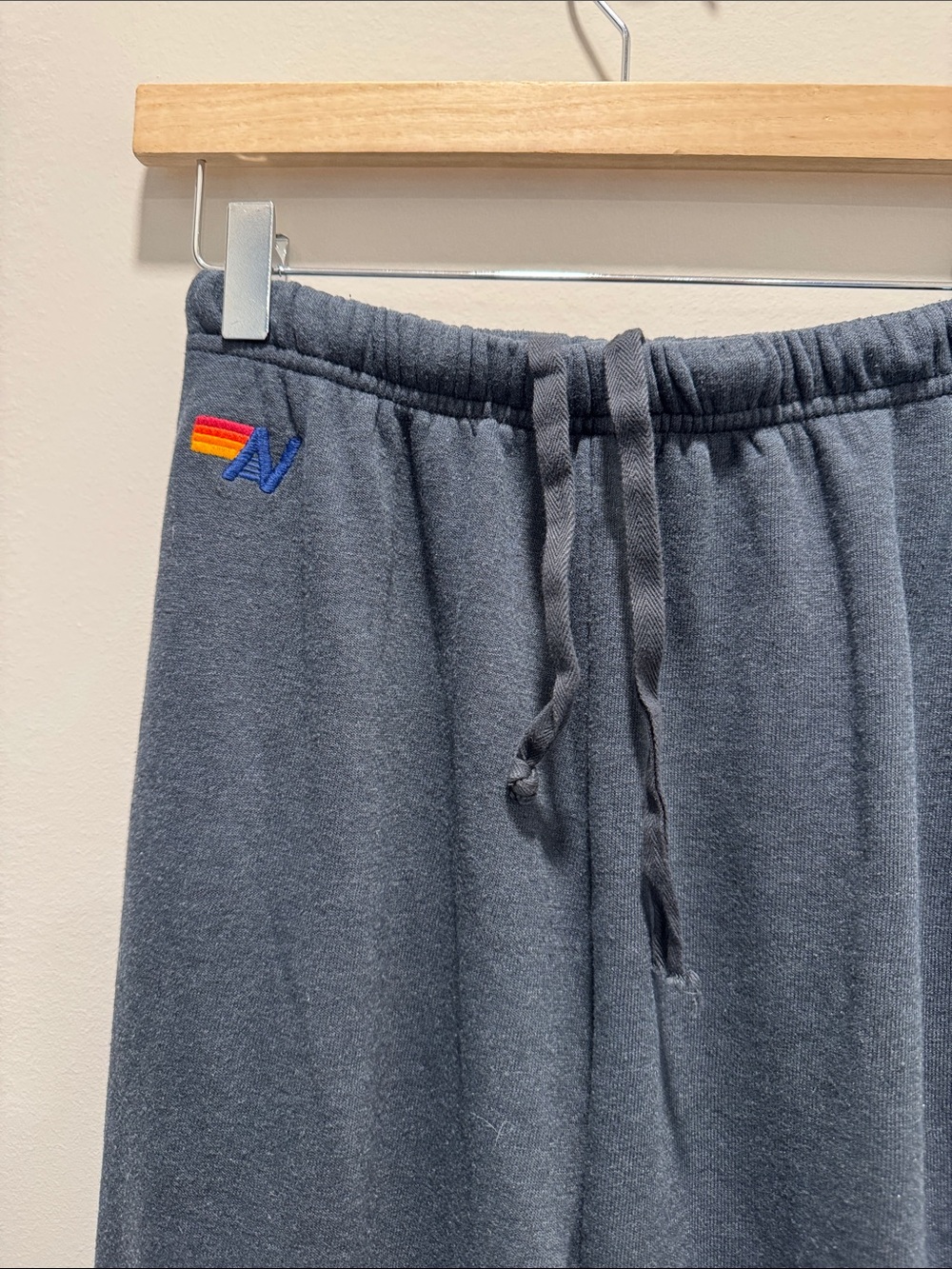 Aviator Nation charcoal Joggers with Blue Side Stripes - Picture 3 of 5